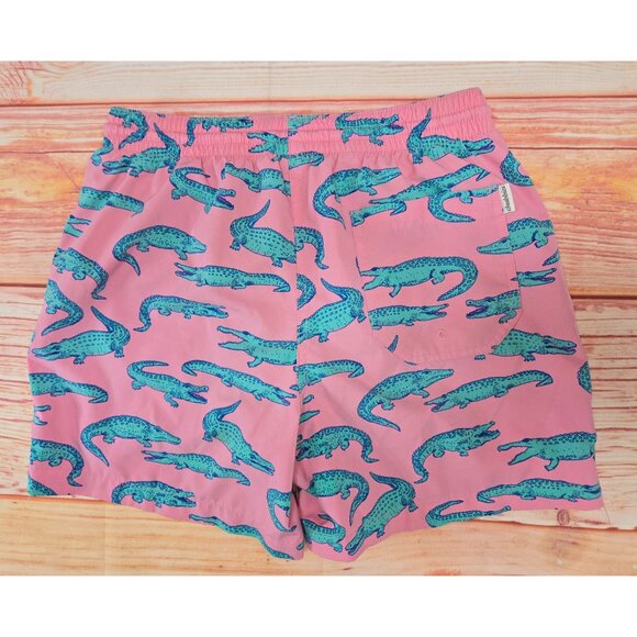 Chubbies Mens Pink 5" Swim Trunks Medium - Alligator Print - Picture 2 of 7